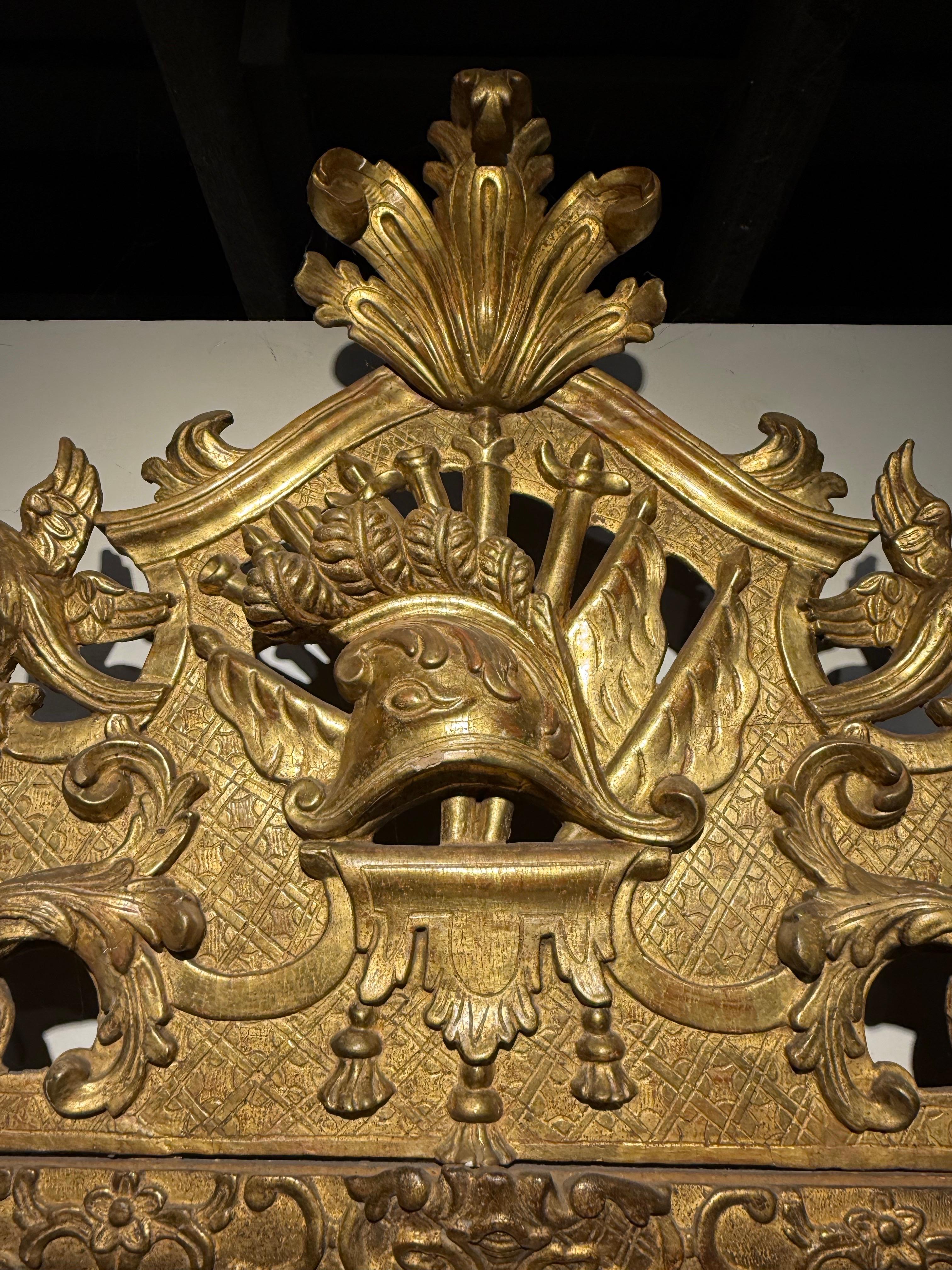 A French Giltwood Over Mantle Mirror, 18th Century For Sale 6