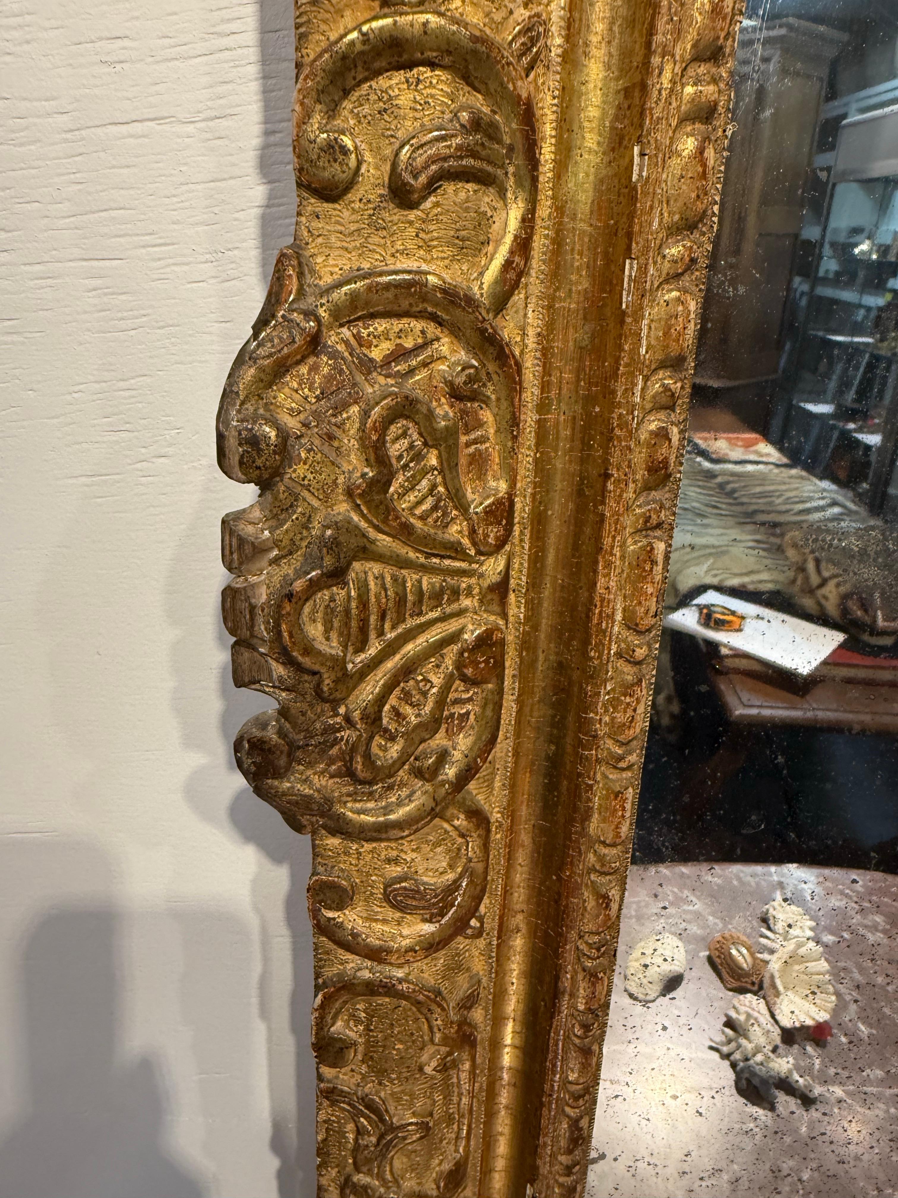 A French Giltwood Over Mantle Mirror, 18th Century For Sale 9