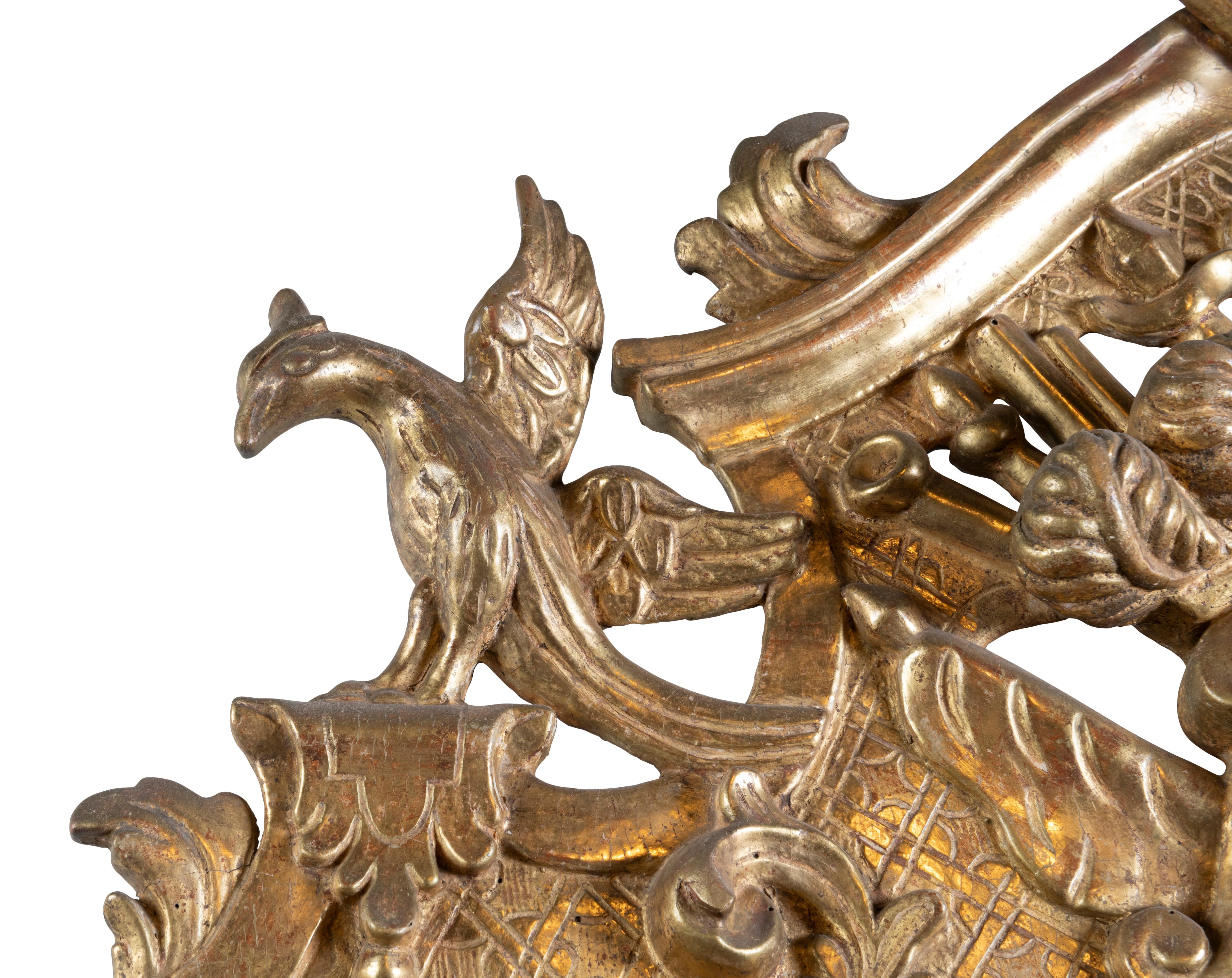18th Century and Earlier A French Giltwood Over Mantle Mirror, 18th Century For Sale