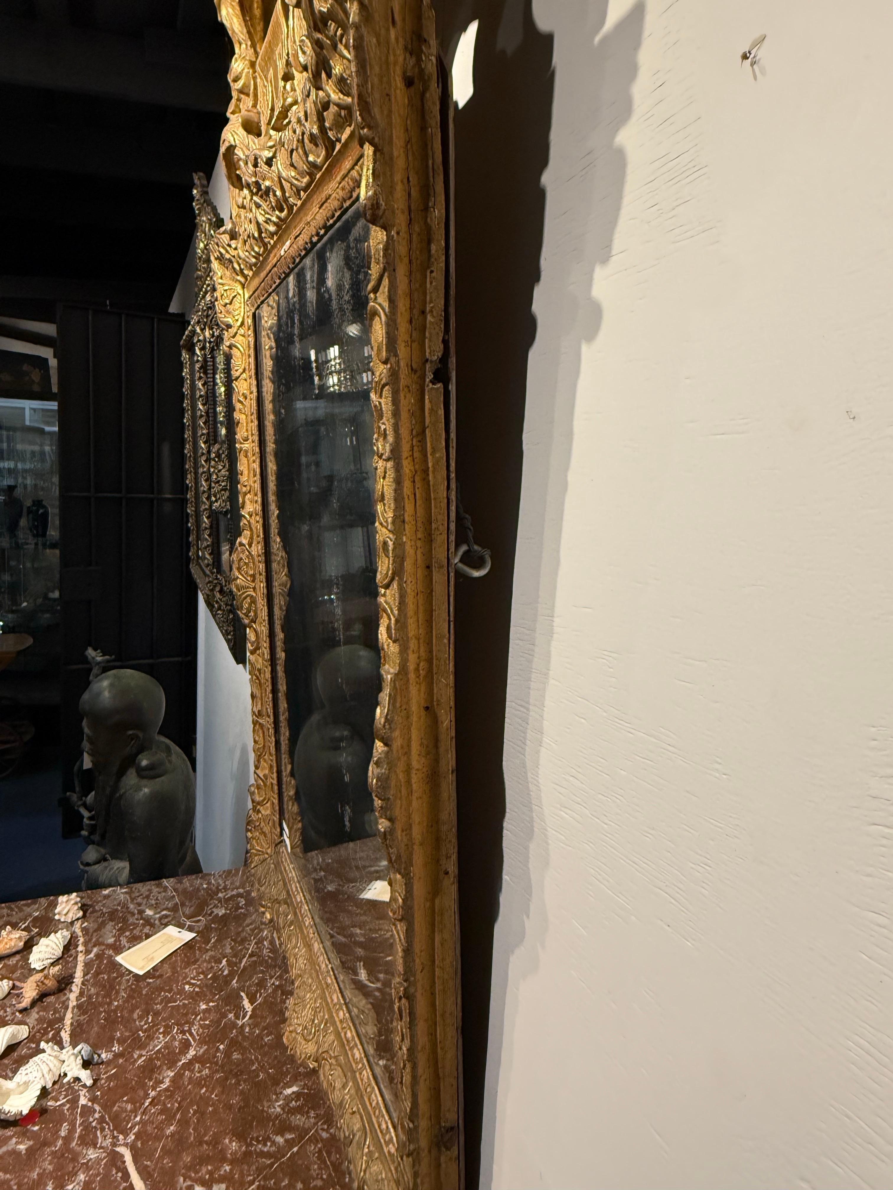 A French Giltwood Over Mantle Mirror, 18th Century For Sale 1