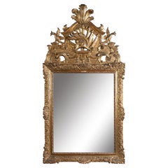 A French Giltwood Over Mantle Mirror, 18th Century