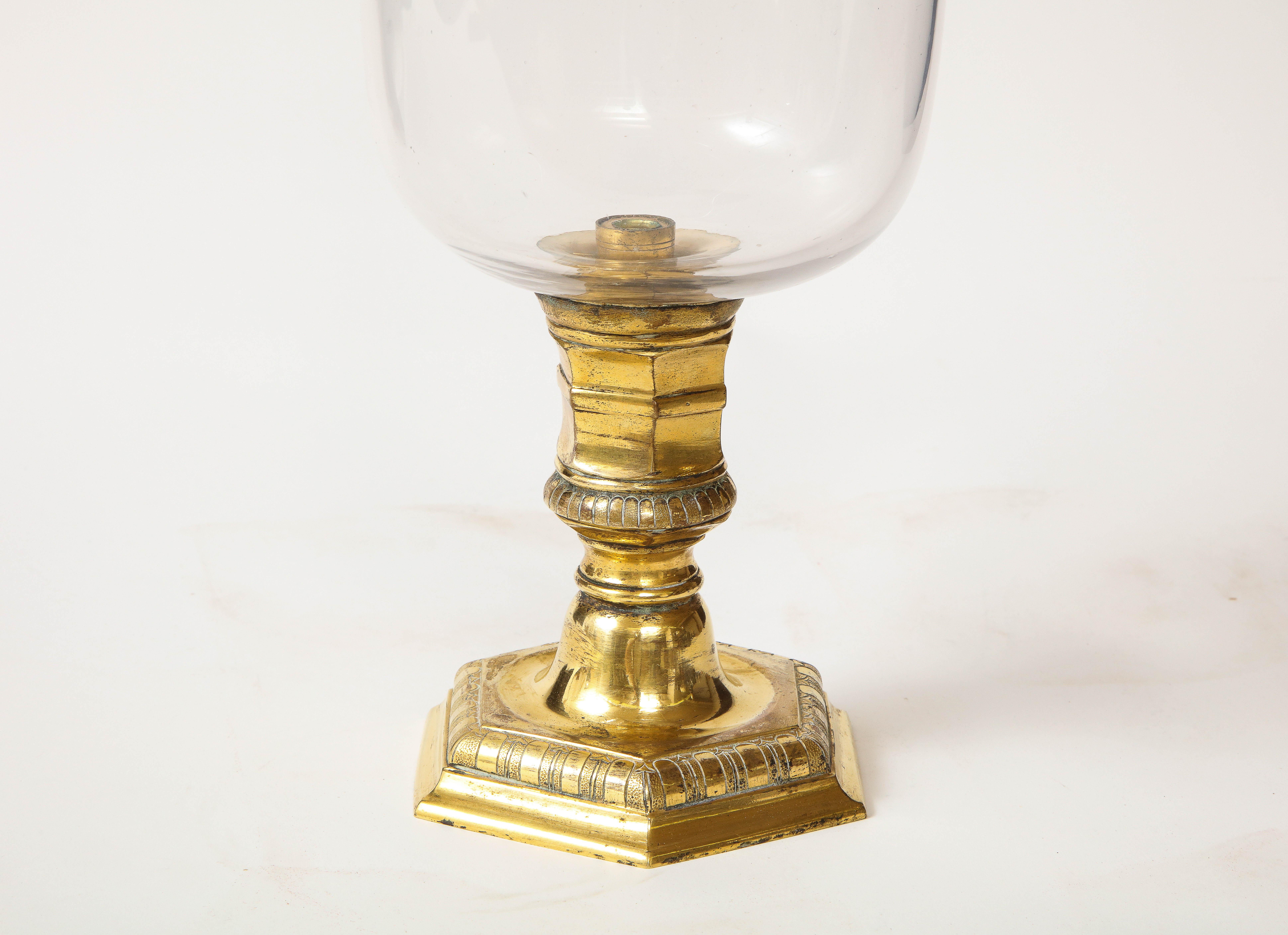 Turned French Glass and Gilt Bronze Photophore