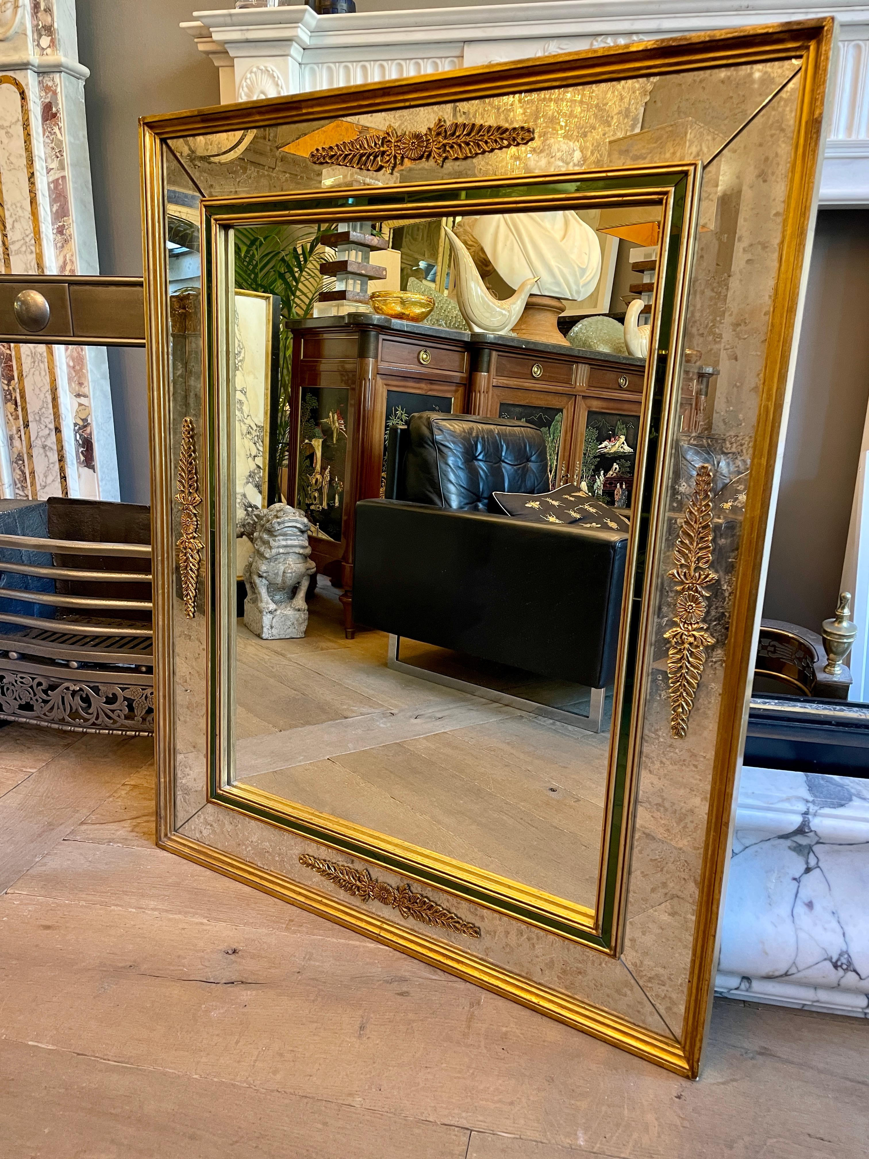 French Gold Gilt Panelled Mirror In Good Condition In London, GB