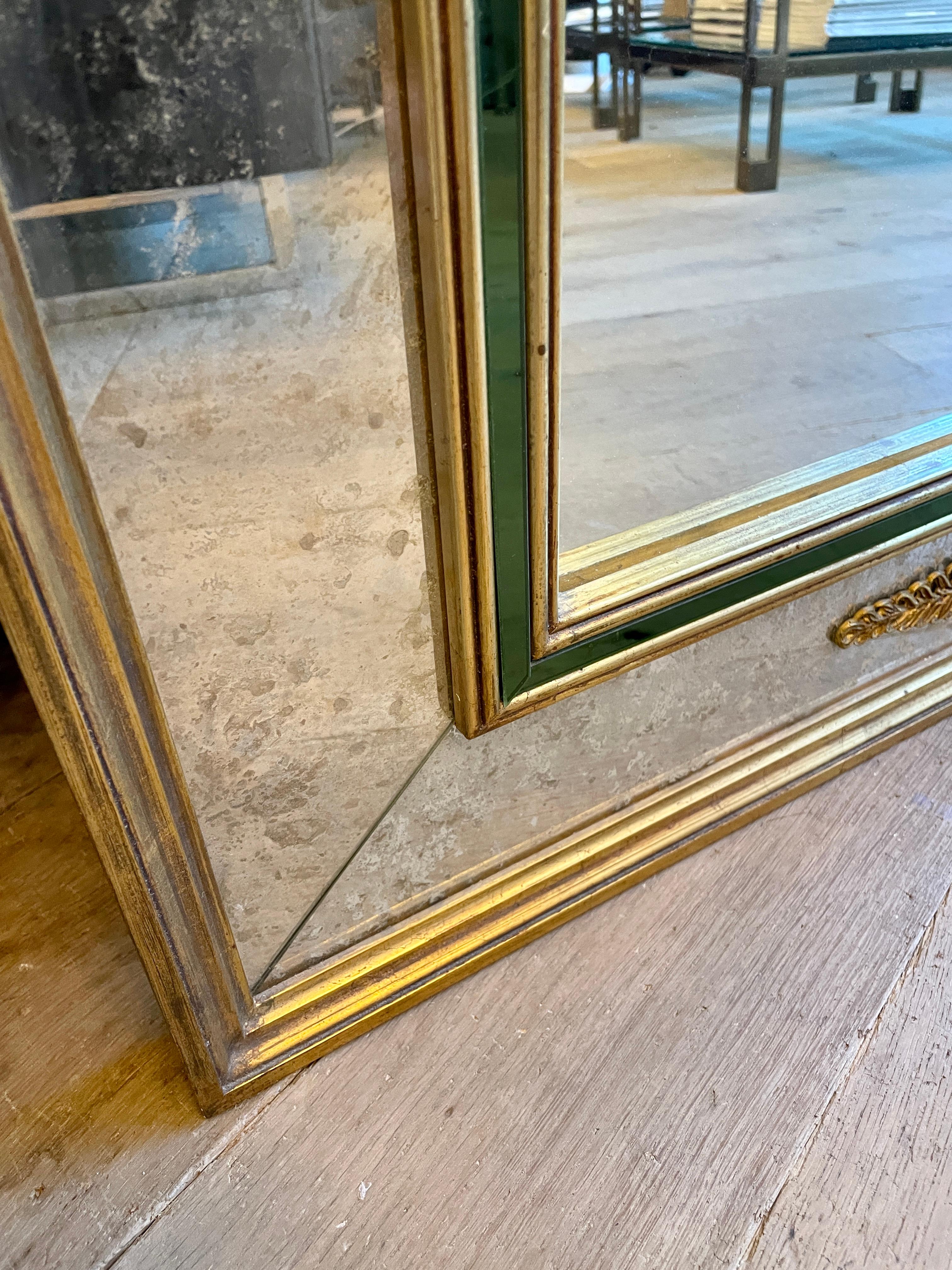 French Gold Gilt Panelled Mirror 2