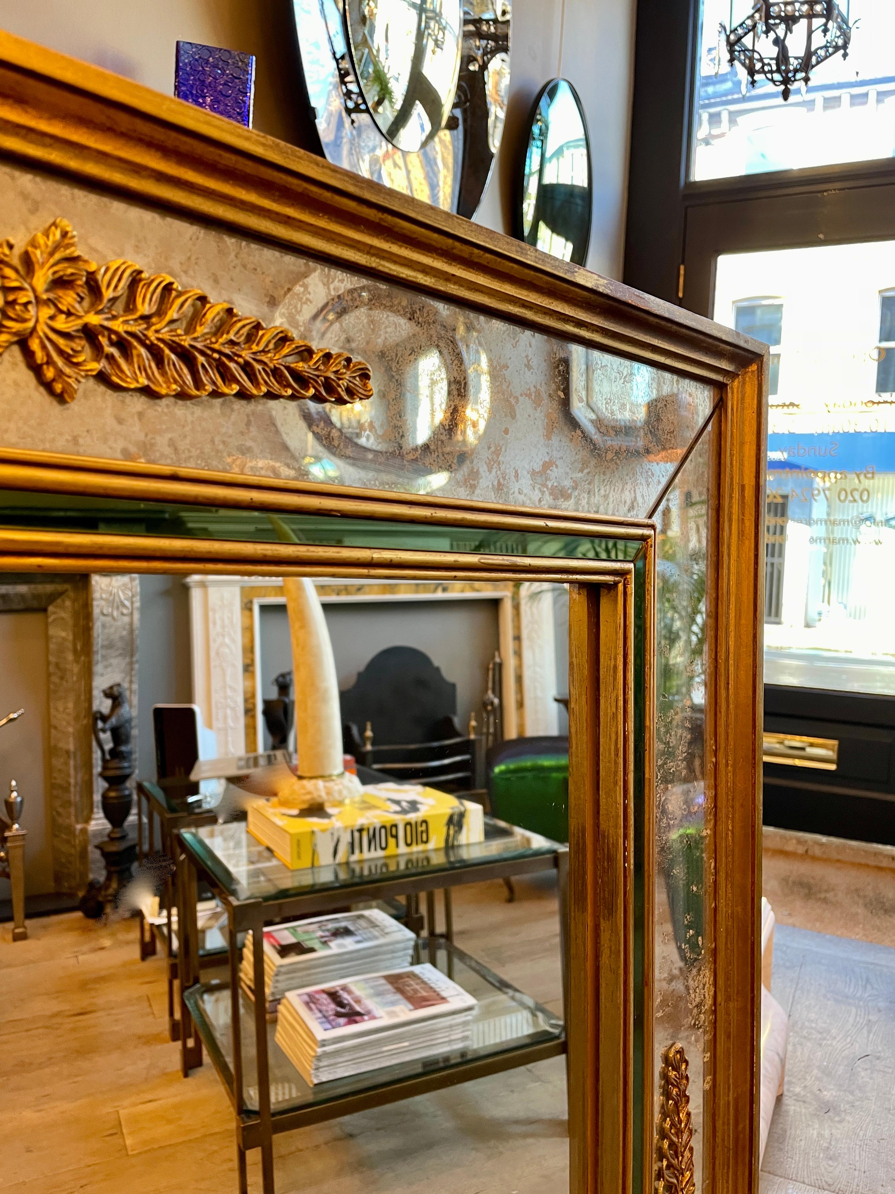 French Gold Gilt Panelled Mirror 4