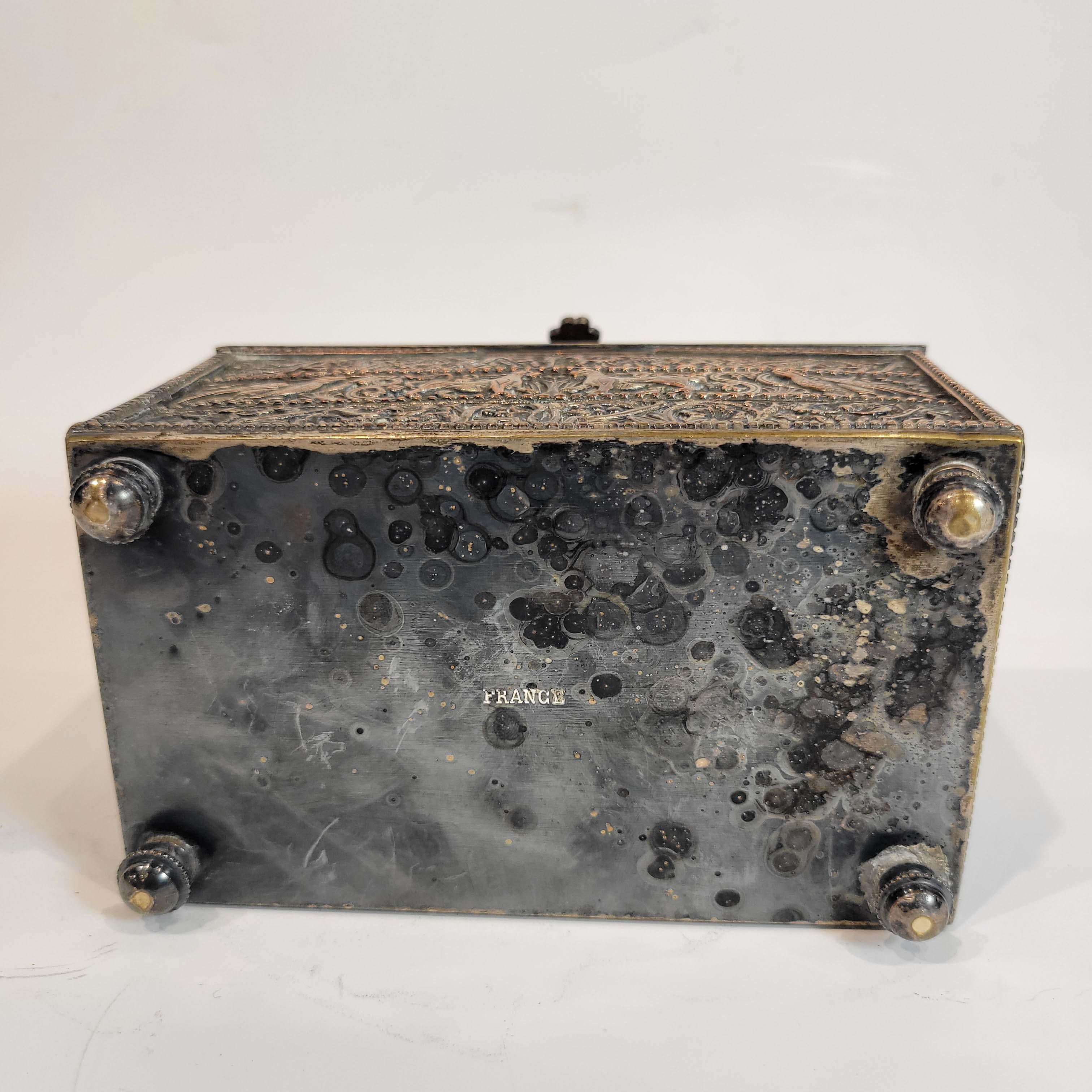 French Gothic Revival Cigar Box Casket 19C. 3
