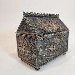 French Gothic Revival Cigar Box Casket 19C.