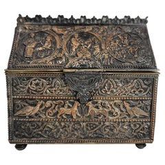 French Gothic Revival Cigar Box Casket 19C.