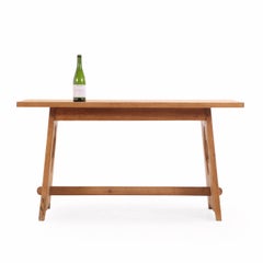 A French Gothic Style Solid Oak Dining Table, C. 1940.