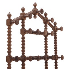 A French Gothic style Twisted Oak Hall Rack, C. 1870.