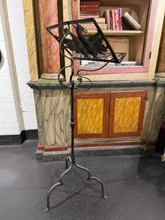 A French Gothic Wrought Iron Music Stand, 19th Century