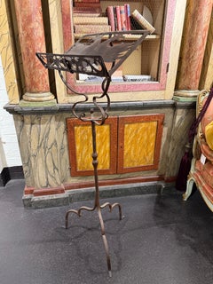 A French Gothic Wrought Iron Music Stand, 19th Century
