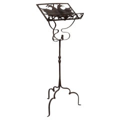 Pupitre à musique en fer forgé de style gothique français, 19e siècle