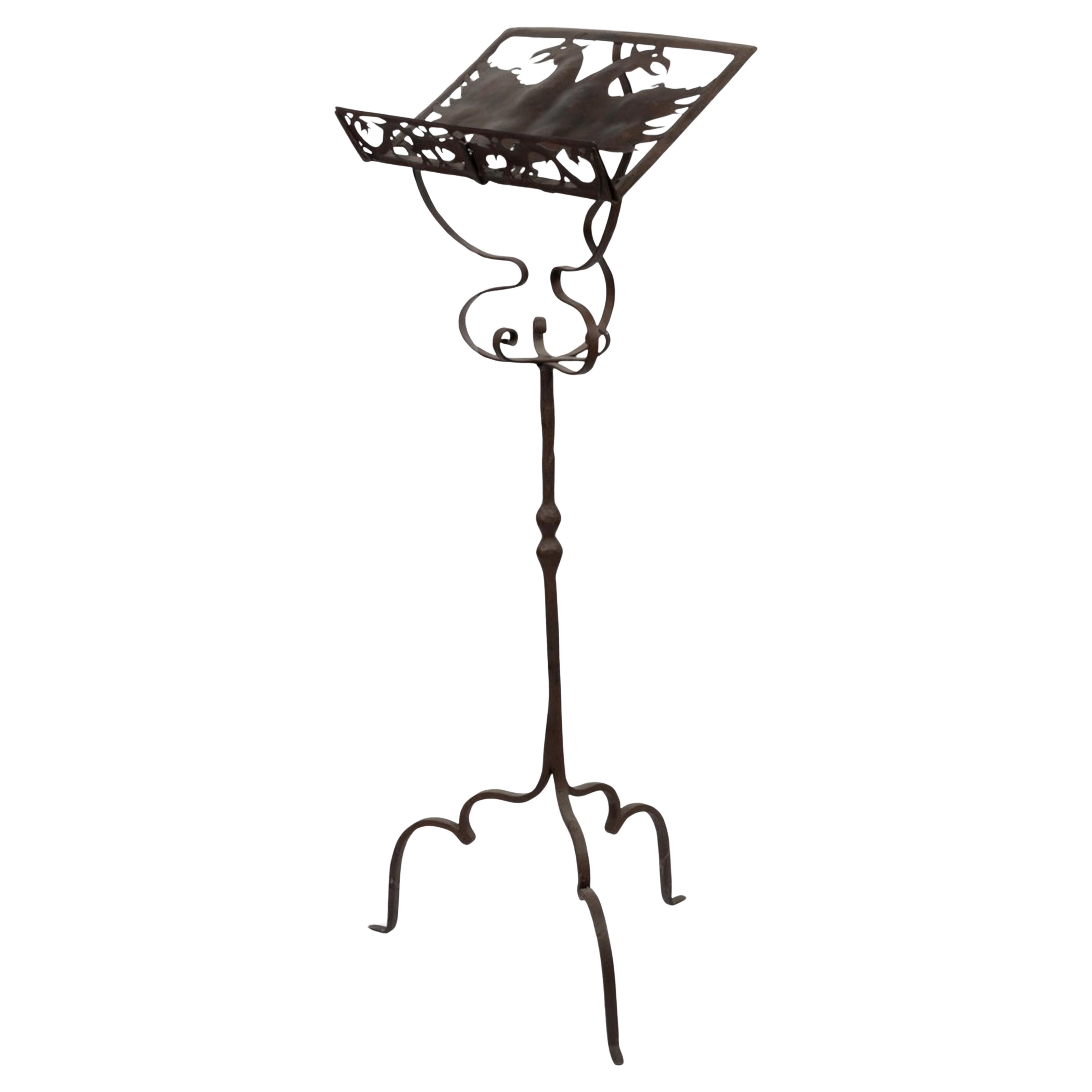 Pupitre à musique en fer forgé de style gothique français, 19e siècle en vente