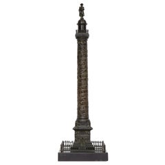 French Grand Tour Bronze of the Place Vendome in Paris, 19th Century