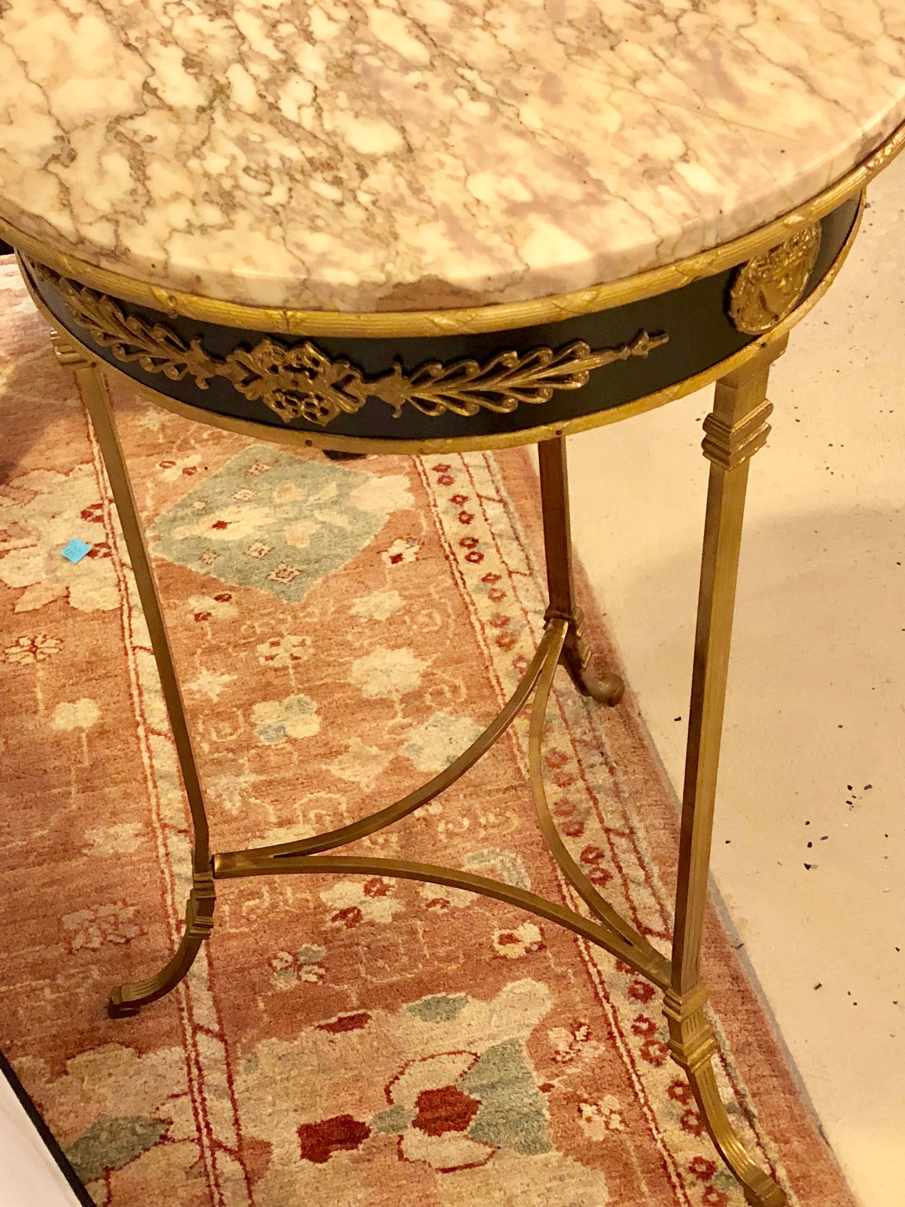 French Gueridon Centre or End Table with a Marble Top and Bronze Mounts 6