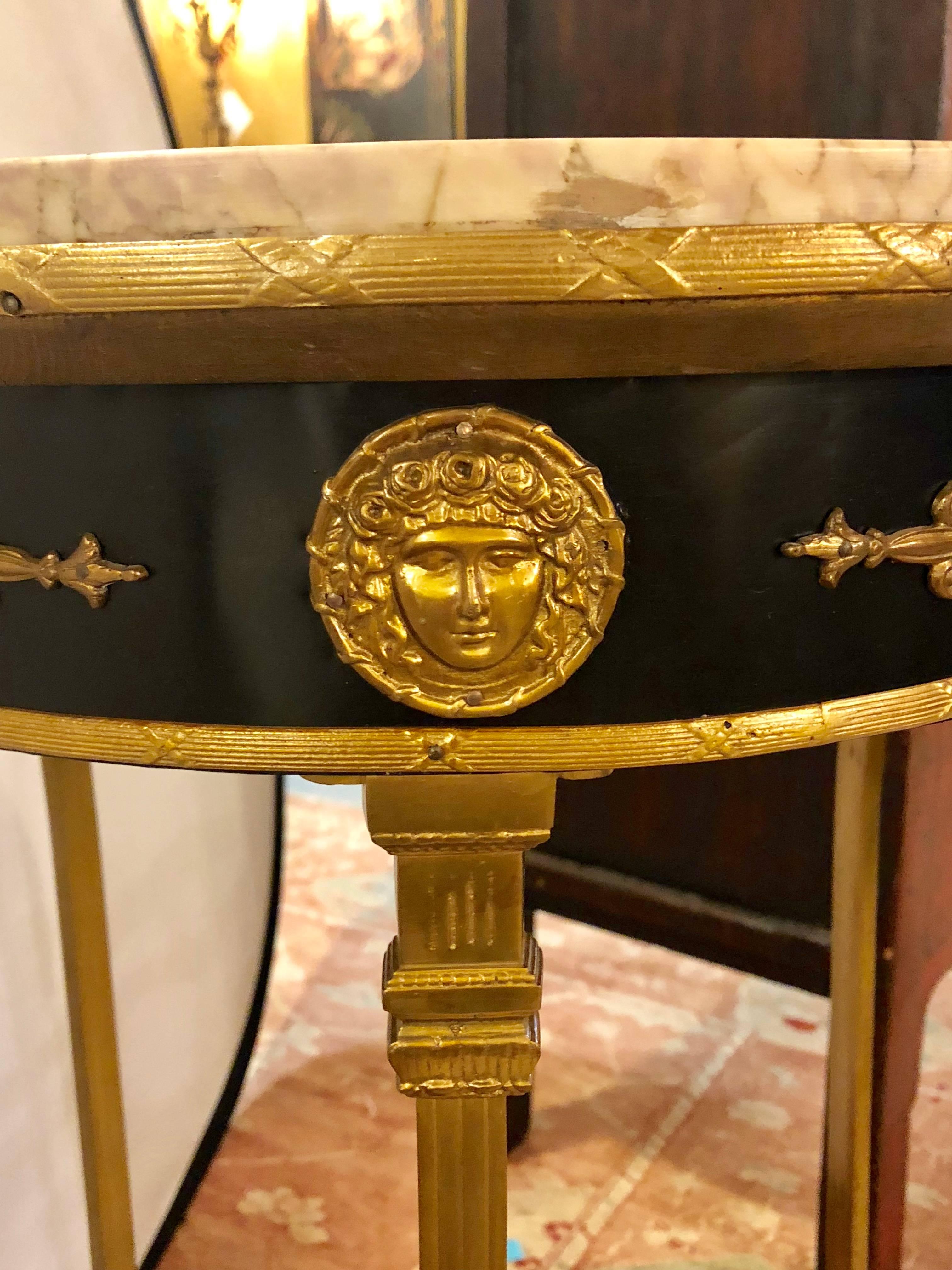 French Gueridon Centre or End Table with a Marble Top and Bronze Mounts 2