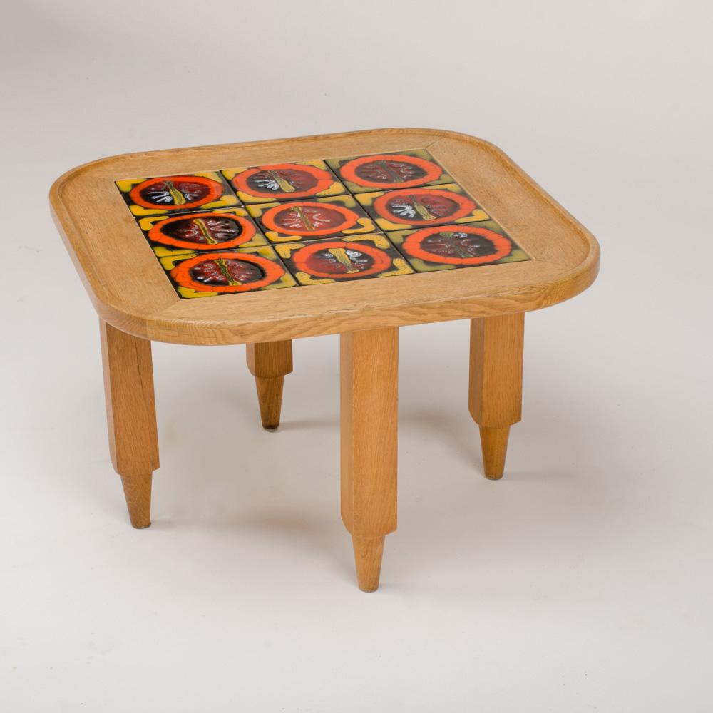 Modern French Guillerme et Chambron Coffee Table, circa 1970