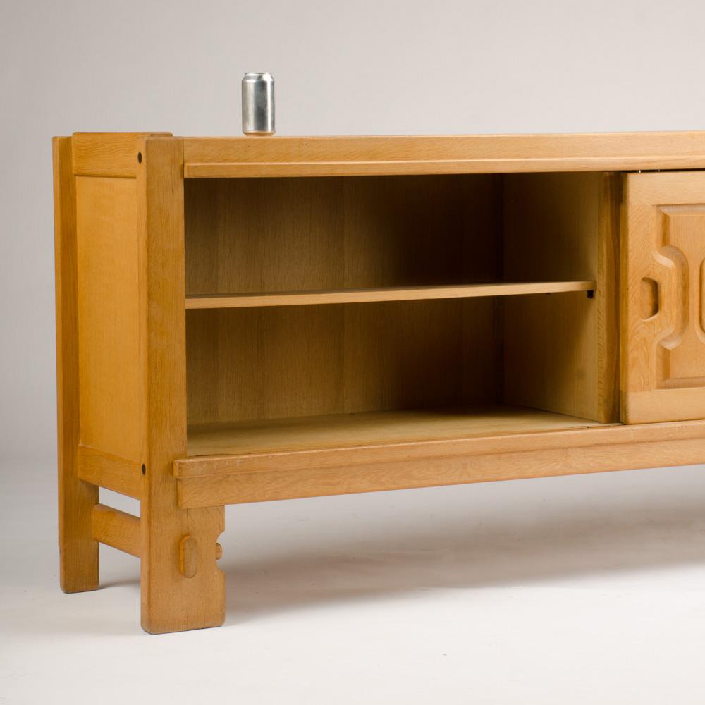 Mid-20th Century French Guillerme et Chambron Oak Sideboard, circa 1960