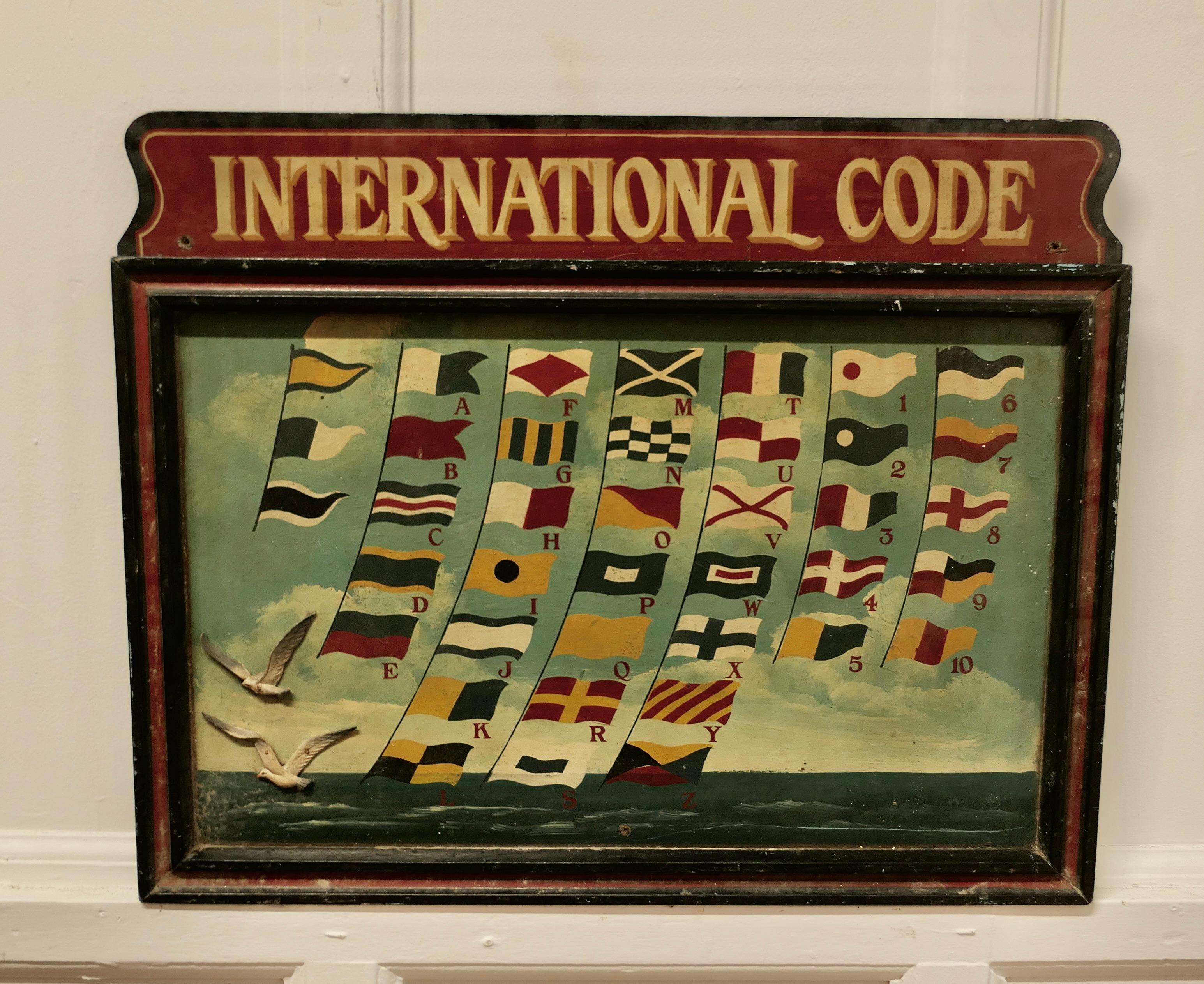 Late 19th Century A French Hand Painted International Code of Semaphore Signals     