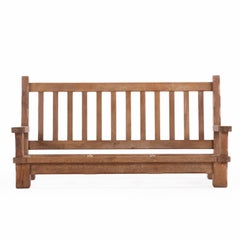 A French Heavy Oak Brutalist style Open Arm Sofa Frame, C. 1960.