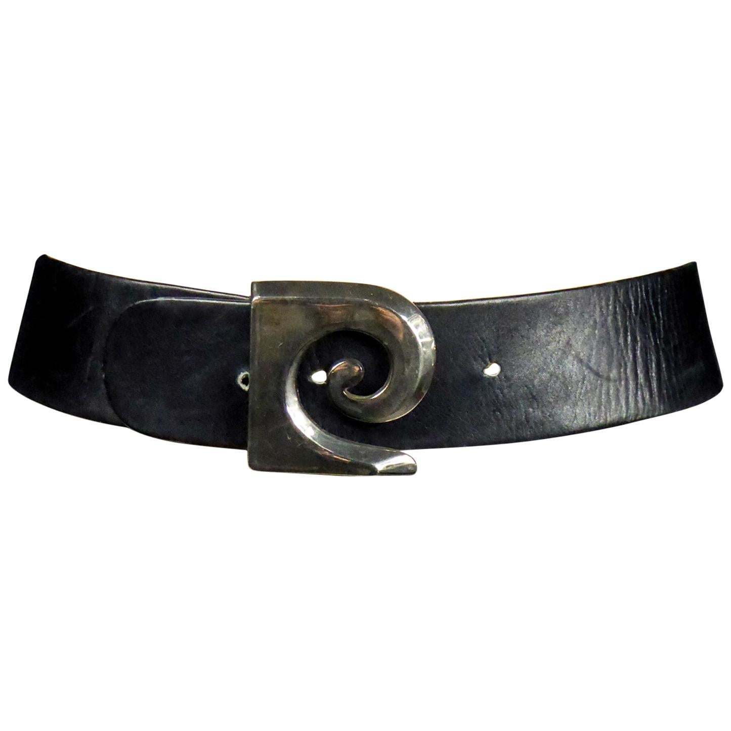 A French iconic Pierre Cardin Leather Belt Circa 1970/1980