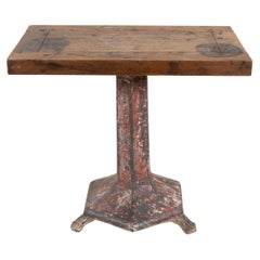 Used A French Industrial Table with Iron Base, c.1930