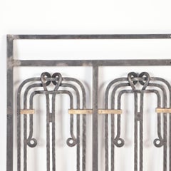 Pannello francese in ferro e bronzo dell'architetto H. H. Sauvage, inizio XX secolo