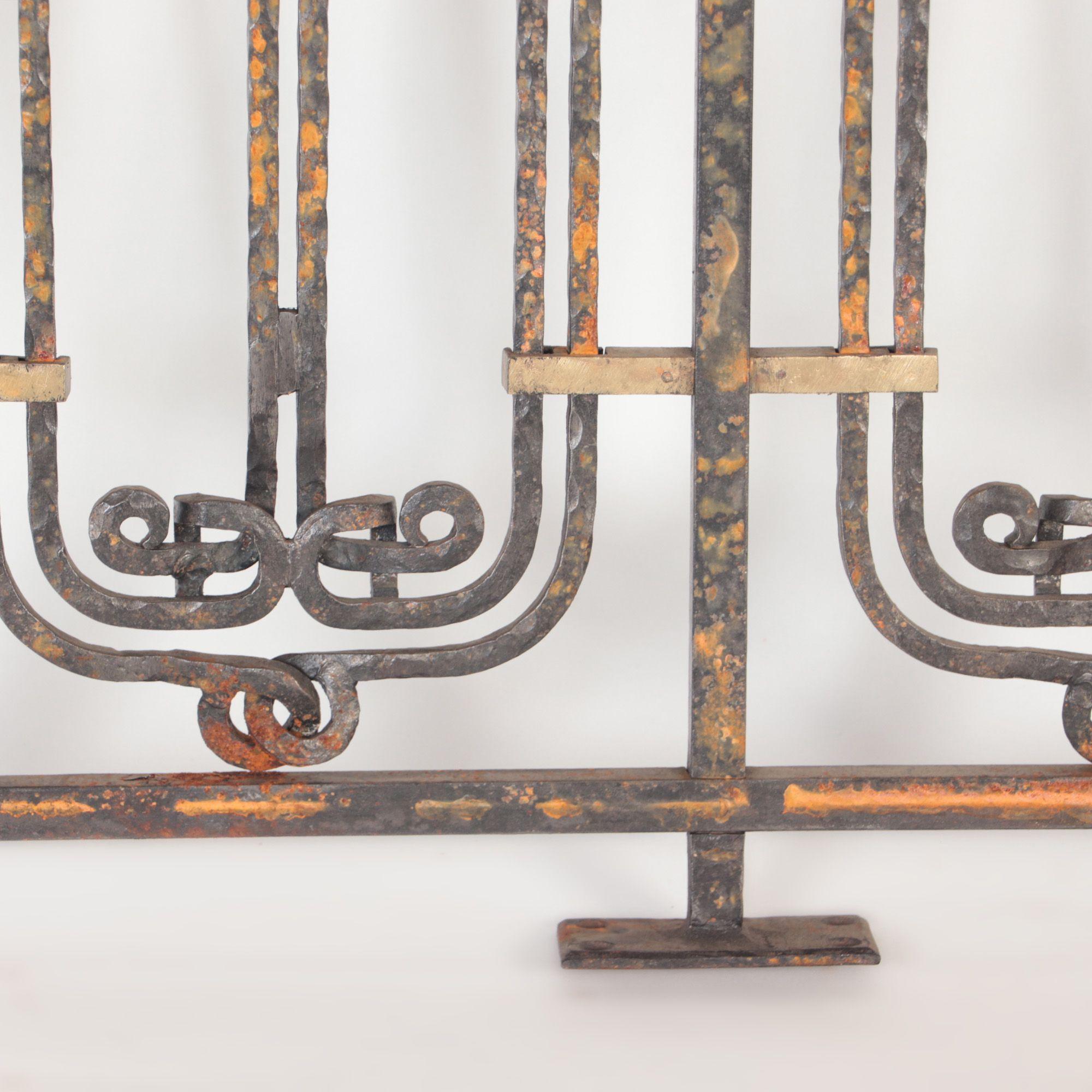 20th Century French Iron and Bronze Panel Designed by the Architect H. Sauvage, Early 20th  For Sale