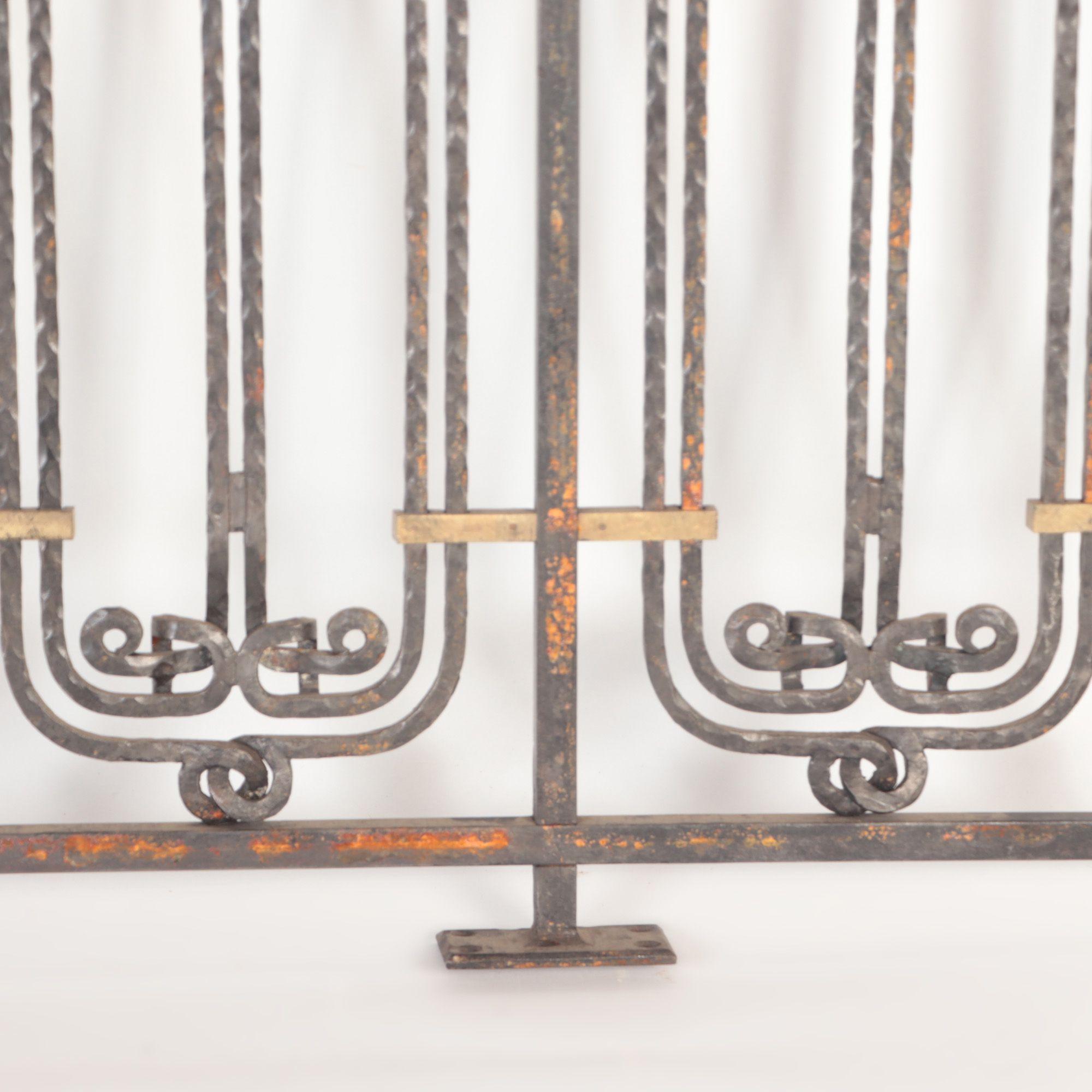 French Iron and Bronze Panel Designed by the Architect H. Sauvage, Early 20th  For Sale 1