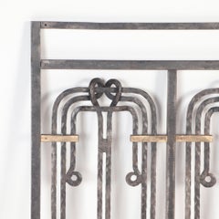A French iron and bronze panel Designed by the Architect H.Sauvage. Early 20th C