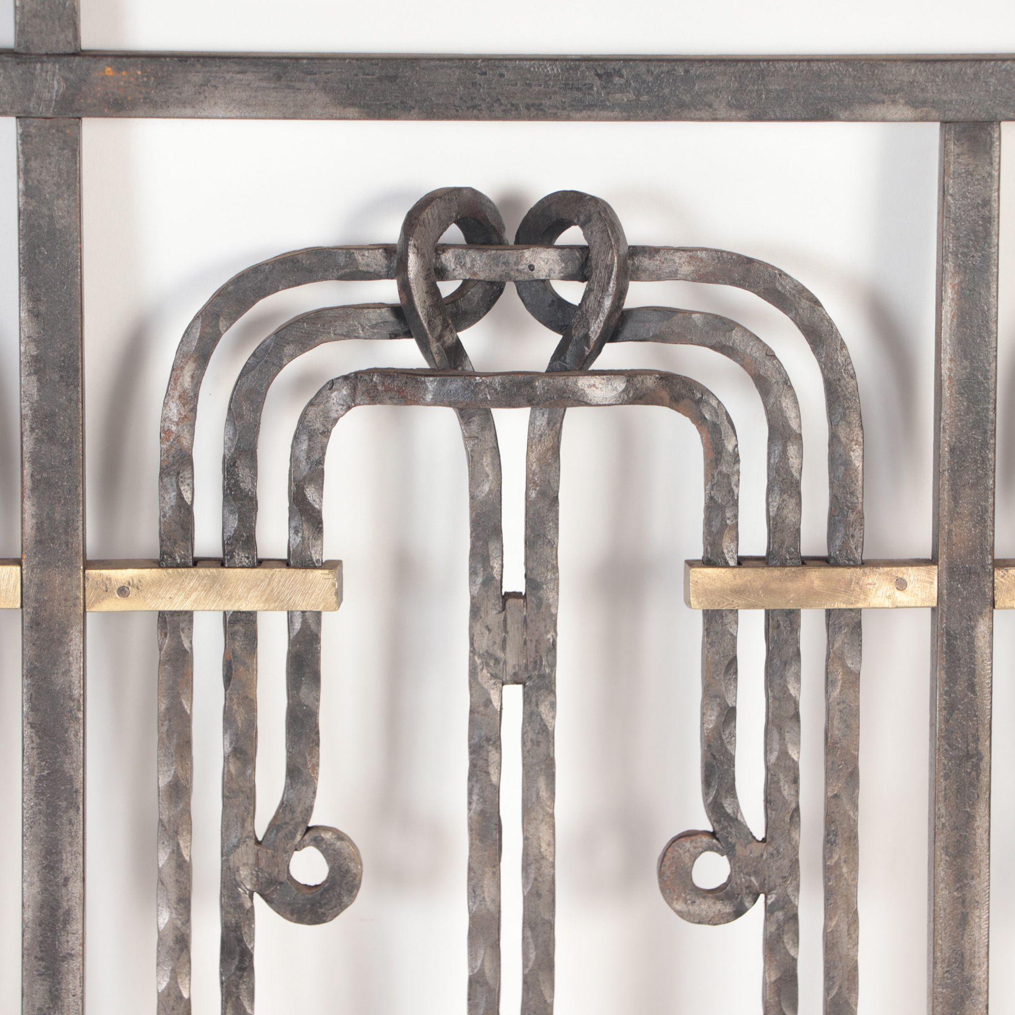 A French iron and bronze panel Designed by the Architect H.Sauvage. Early 20th C In Good Condition For Sale In Philadelphia, PA