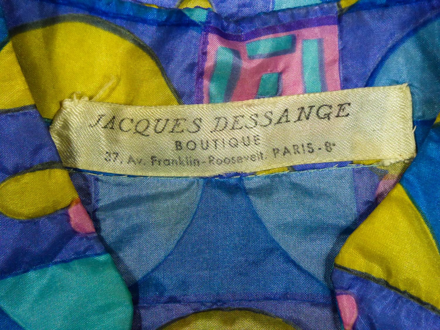 Bleu Jacques Dessange - Robe à imprimé Pop Art, française, circa 1970 en vente