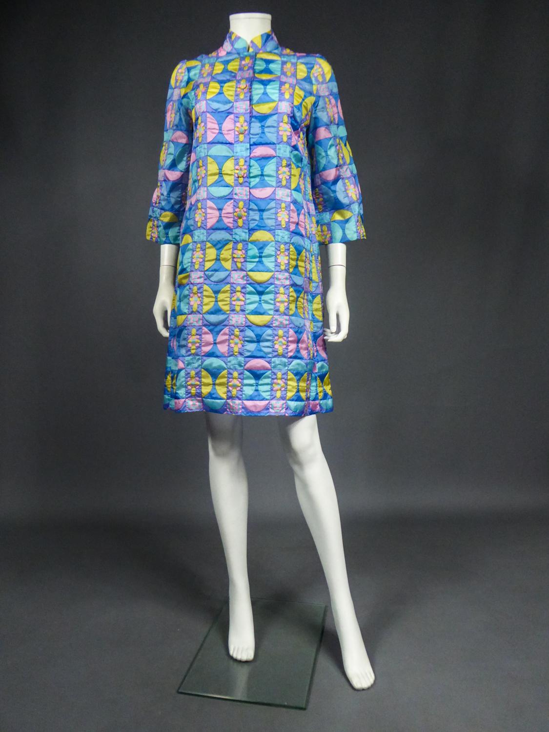 Women's A French Jacques Dessange Pop Art Printed Dress Circa 1970 For Sale