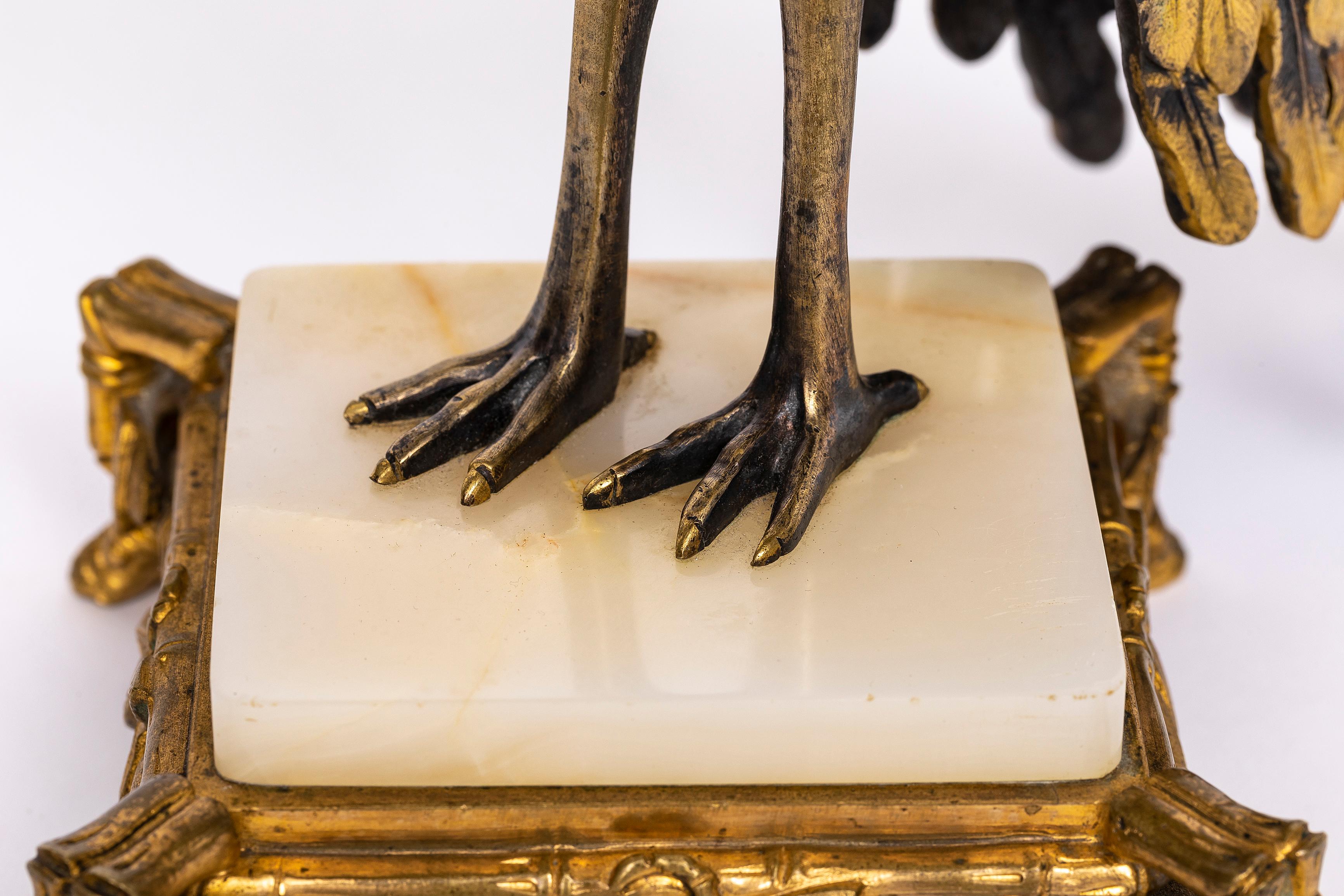 Centro de mesa/bandeja de pavo real de metal mixto orientalista del japonismo francés, por E. Cornu en venta 8