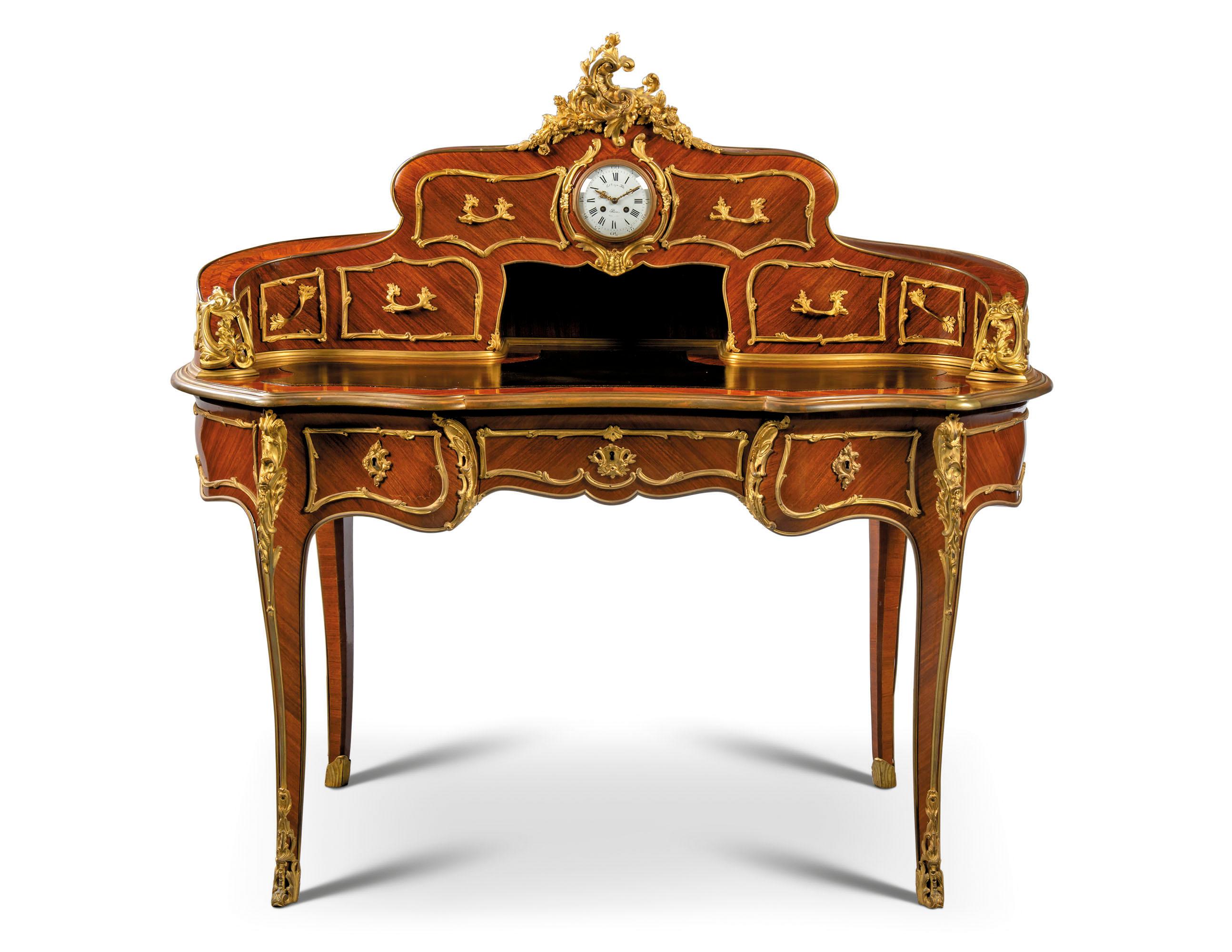 French KidneyShaped, OrmoluMounted Writing Desk, France, circa 1880