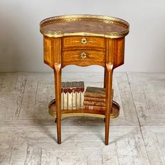 A French Kingwood And Marquetry Inlaid Kidney Shaped Side Table