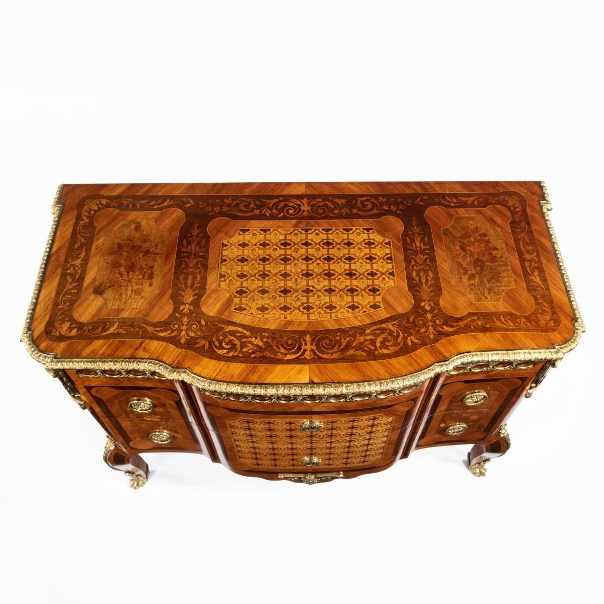 20th Century French Kingwood Marquetery Commode