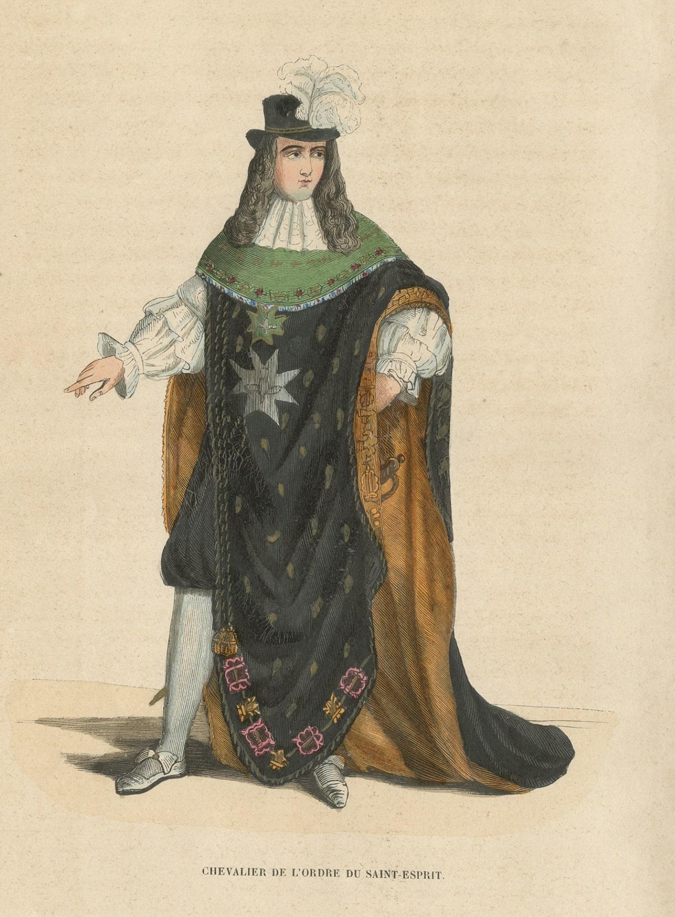 Chevalier français de l'Ordre du Saint-Esprit en robes de cérémonie, 1845 Bon état - En vente à Langweer, NL