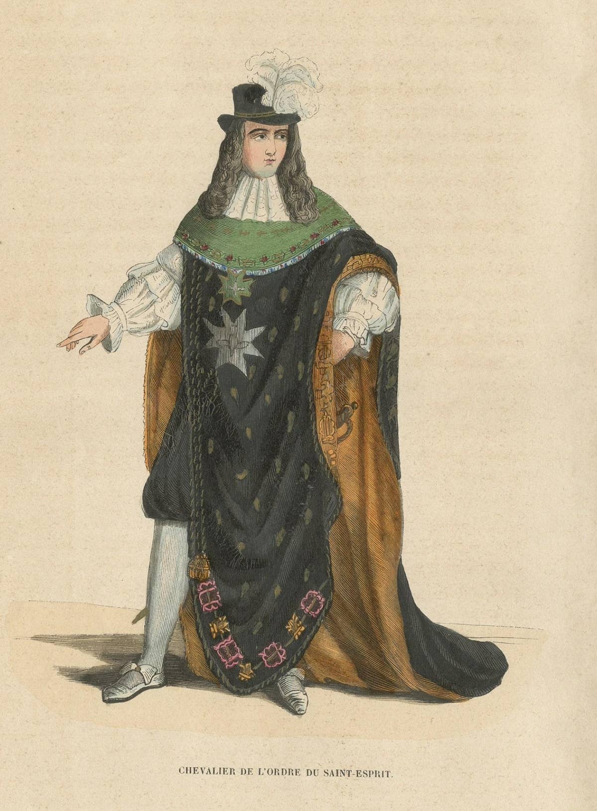 French Knight of the Order of the Holy Spirit in Ceremonial Robes, 1845