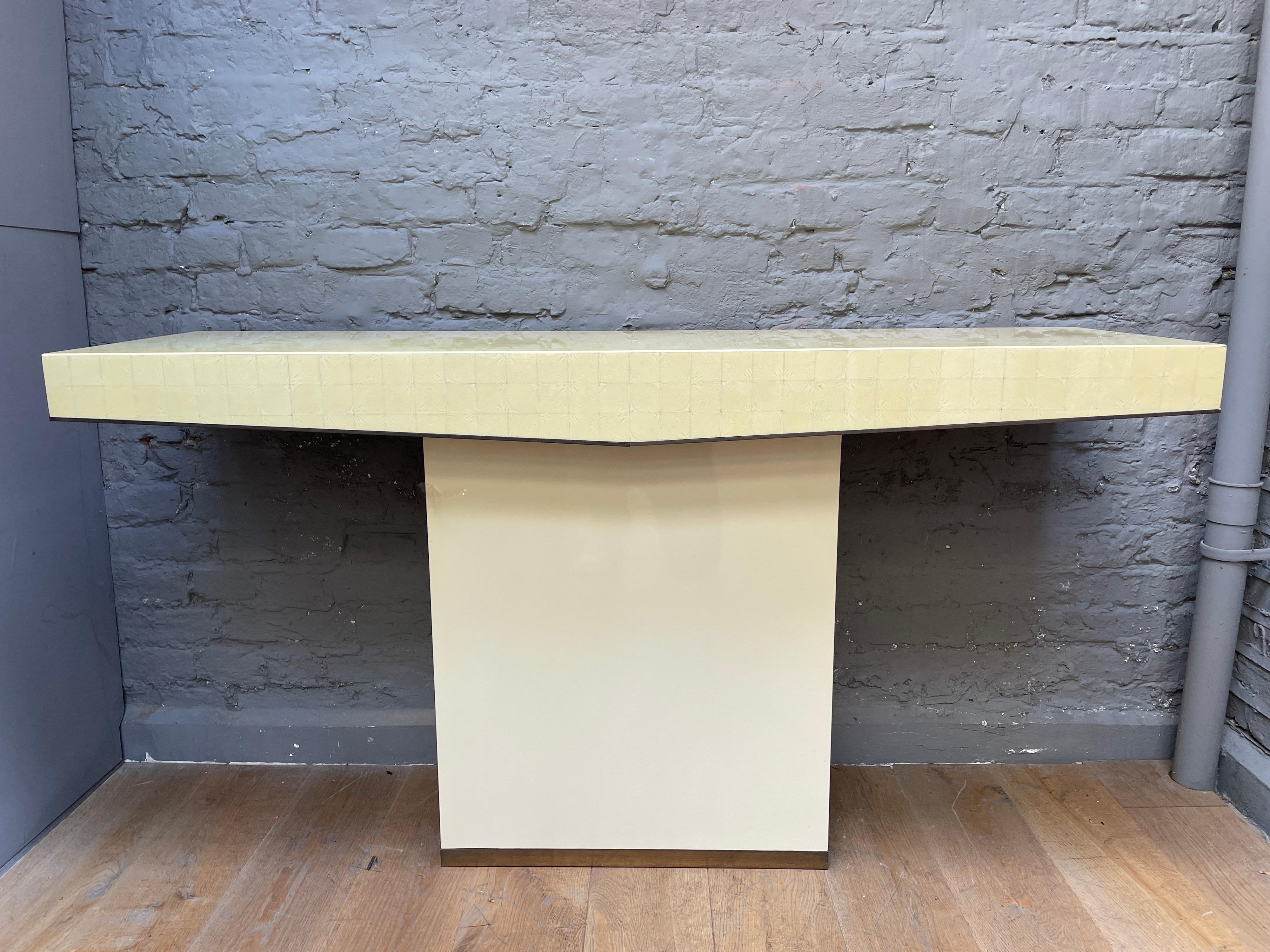 French Lacquered and Brass Console Table 5