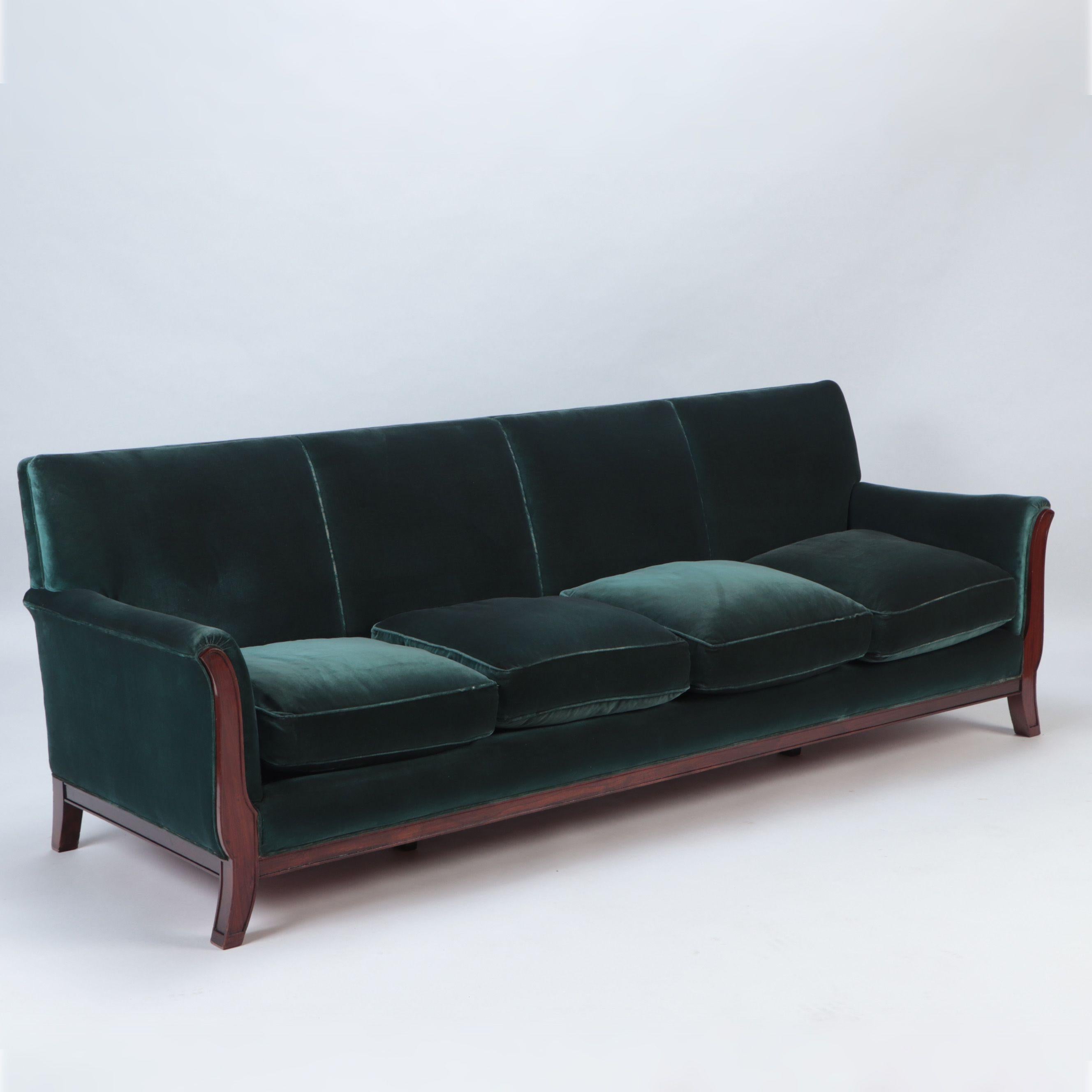 green velvet vintage couch