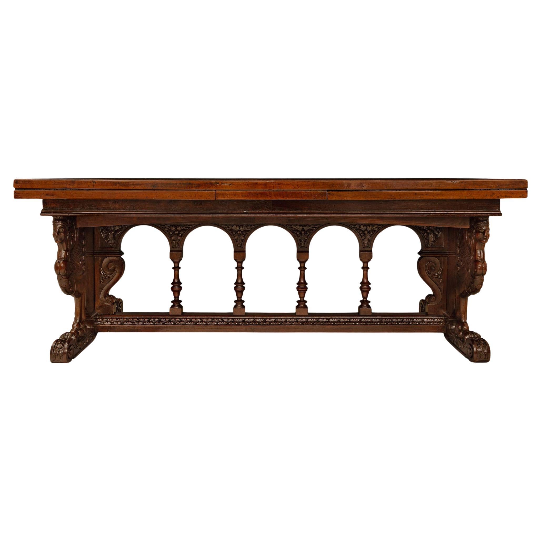 A French late 17th century Renaissance st. Walnut dining table