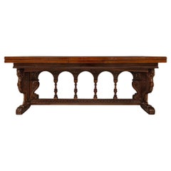 A French late 17th century Renaissance st. Walnut dining table