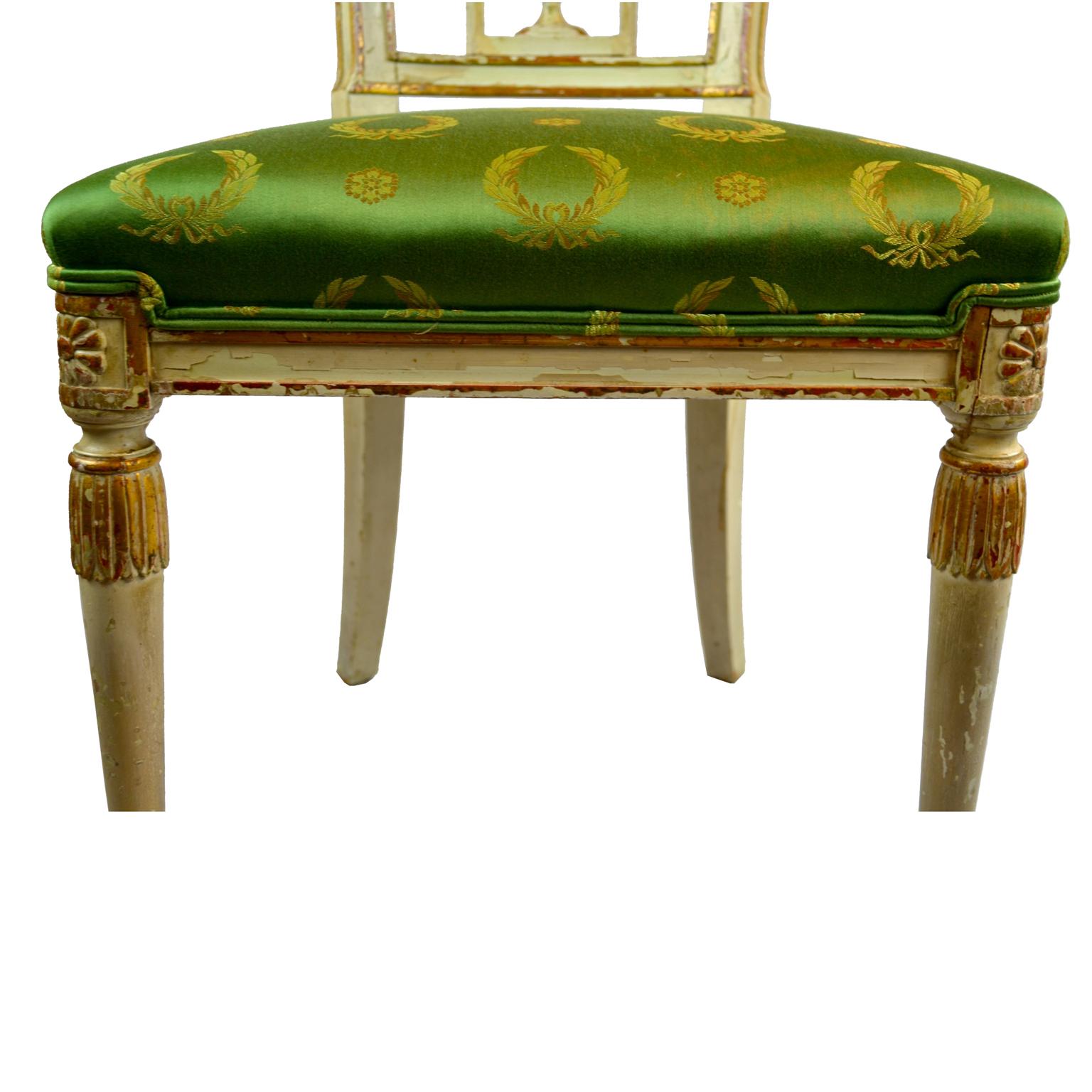 Bemalter Directoire-Stuhl, Französisch, spätes 18. Jahrhundert (Handbemalt) im Angebot