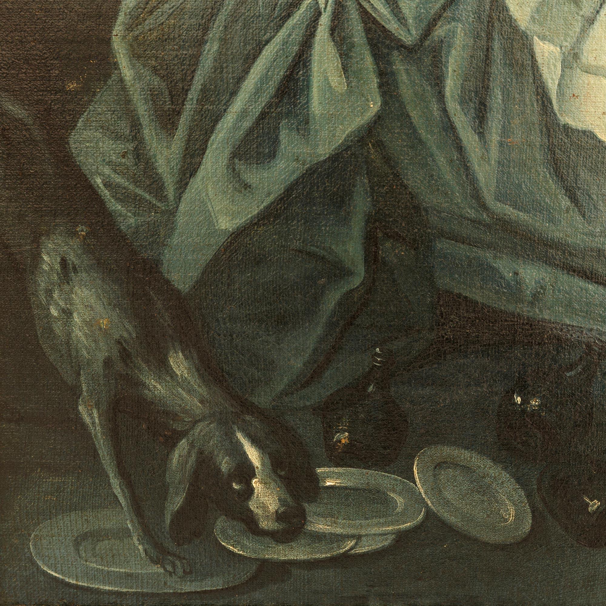 Toile Huile sur toile et grisaille en bois doré de la fin du XVIIIe siècle. en vente