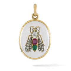 French Late 19th Century Gem-Set Fly Locket