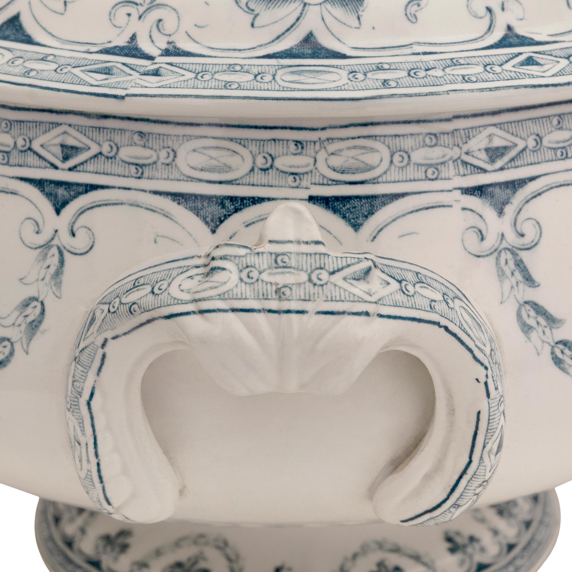 A French late 19th century Louis XVI st. white Saint Amand et Hamage dining set For Sale 2