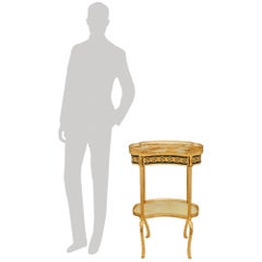 Ein französischer Beistelltisch aus Ormolu, patinierter Bronze und Onyx aus dem späten 19.