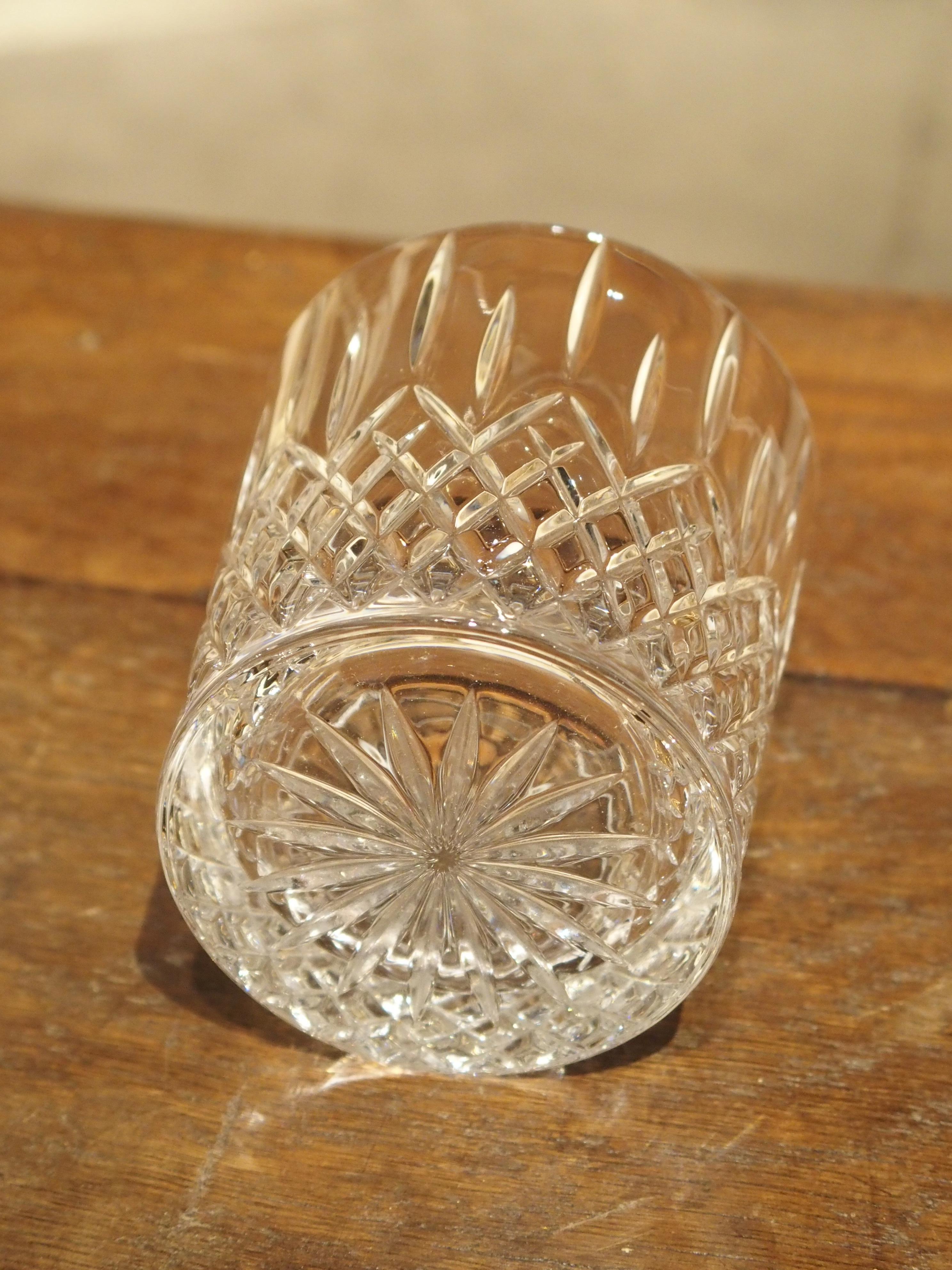 French Leather Bound Book Form Whiskey Set with Crystal Glasses, 20th Century 2